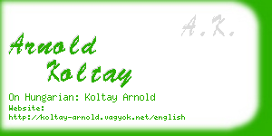 arnold koltay business card